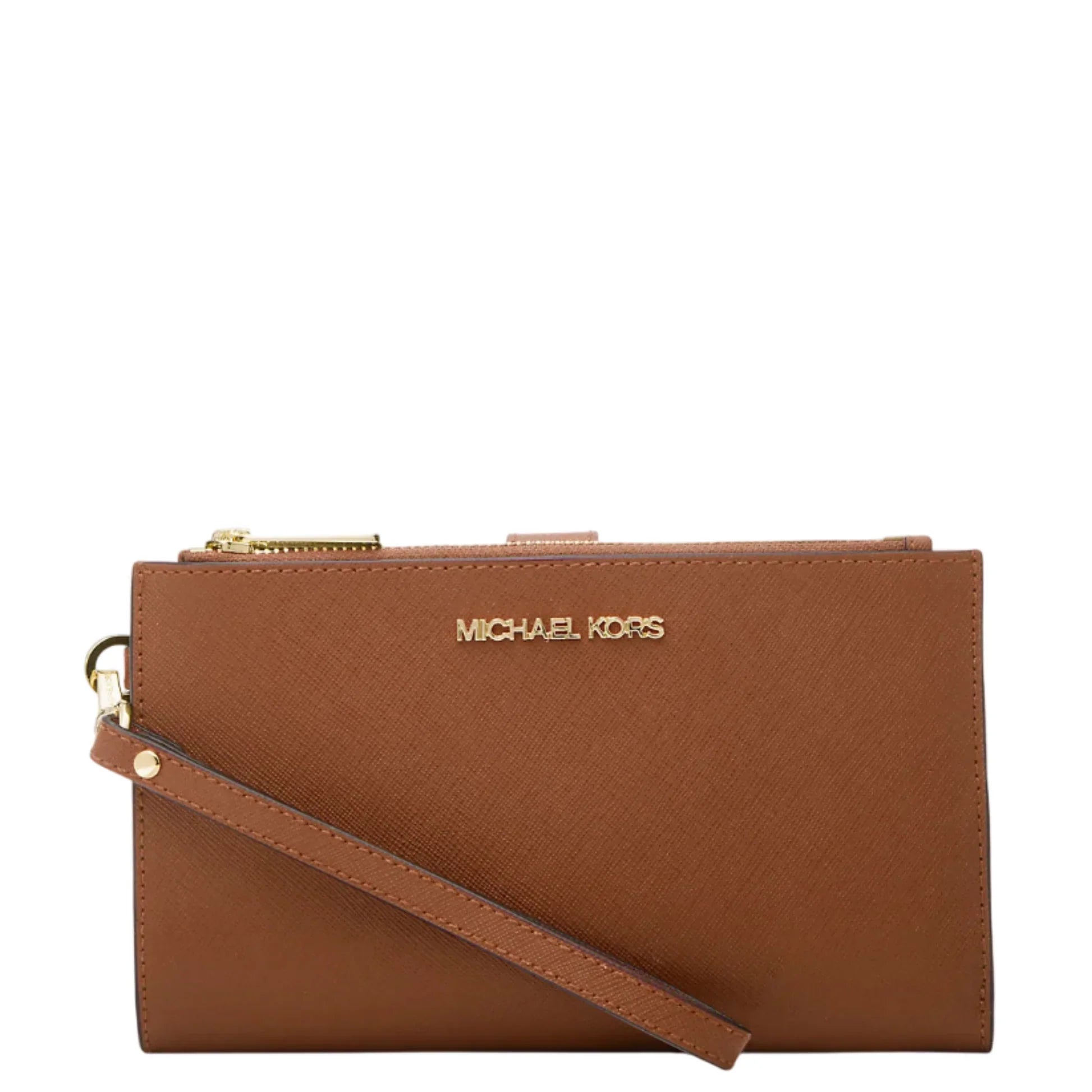 Michael Kors Jet Set Large Leather Smartphone Wristlet Wallet Brown