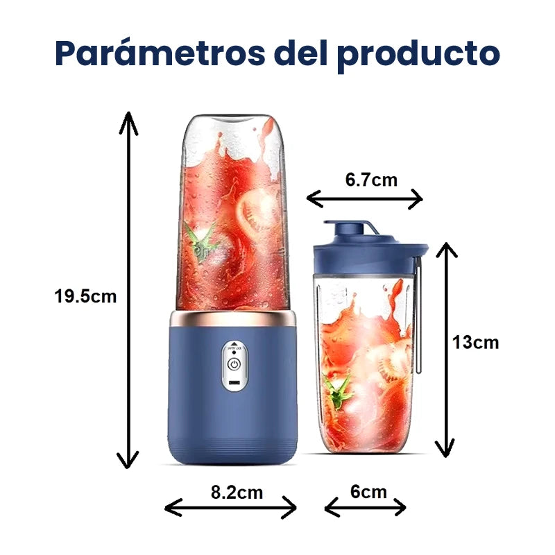 Licuadora Portátil Azul con 6 Cuchillas