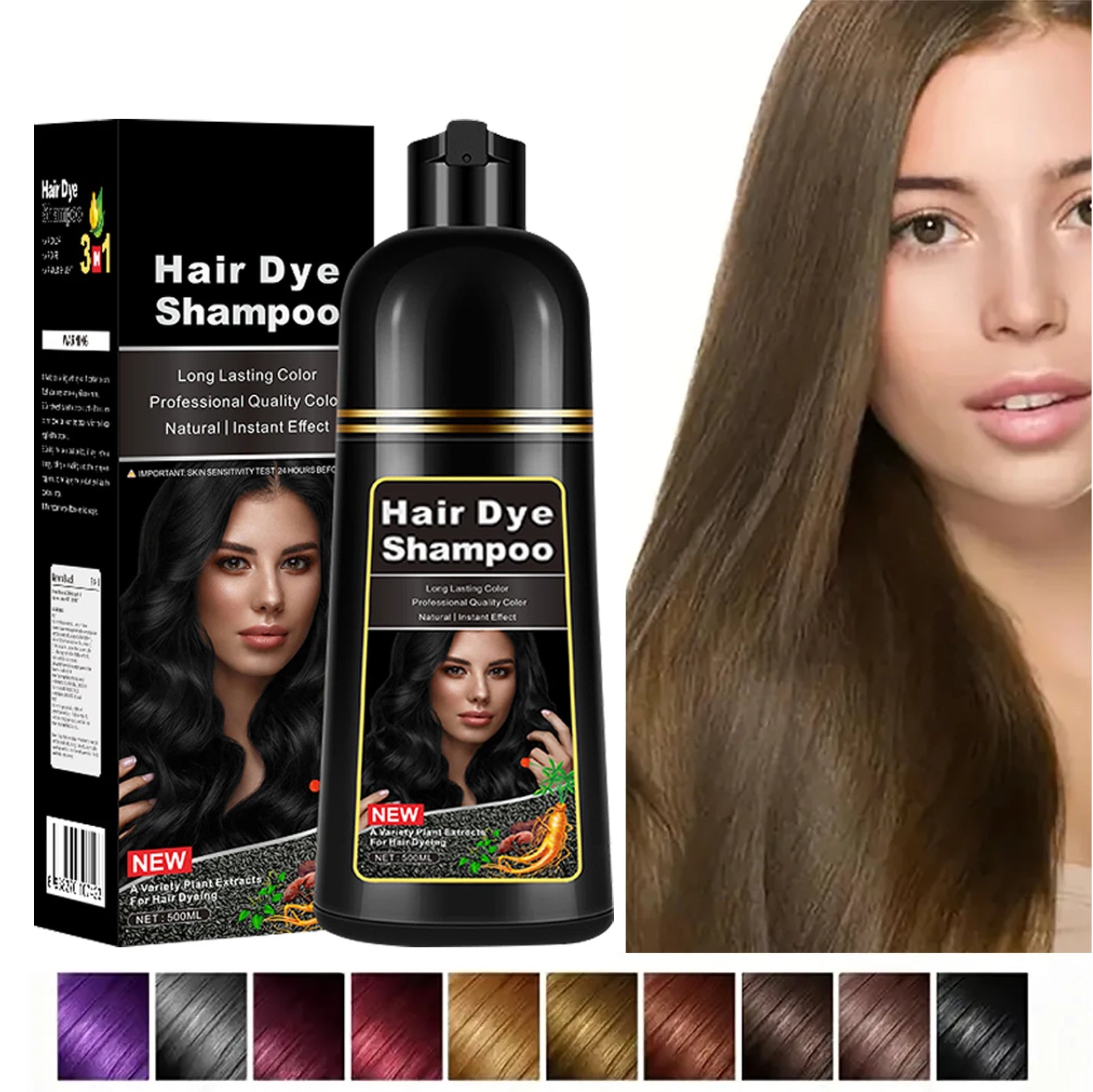 3 en 1 shampoo para teñir el cabello