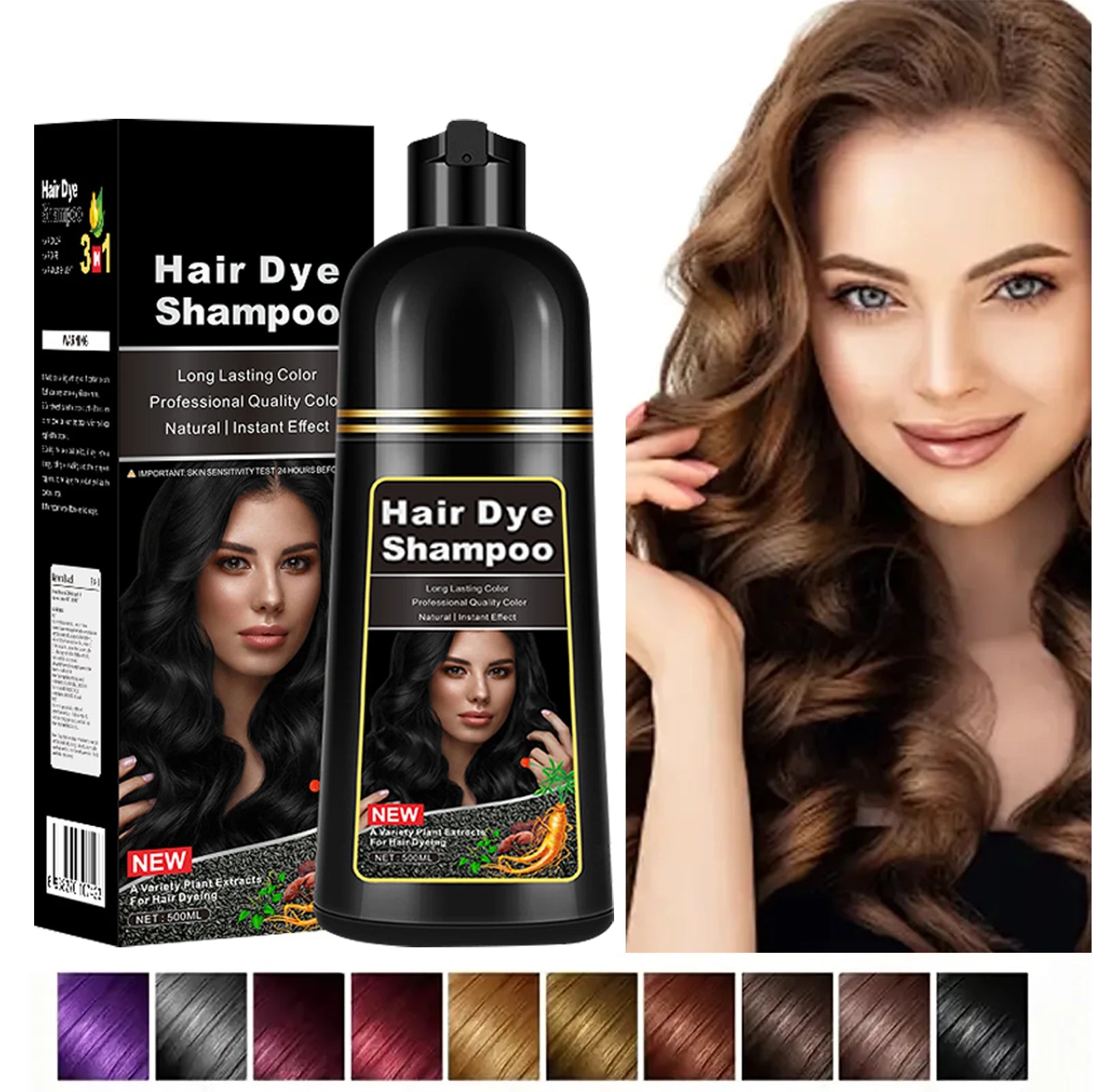 3 en 1 shampoo para teñir el cabello