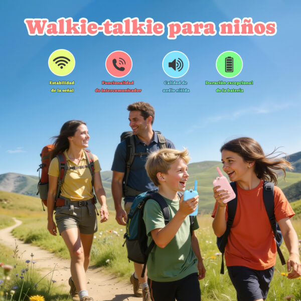 Par De Walkie Talkies Para Niños Recargables Con Videollamada Y Doble Cámara