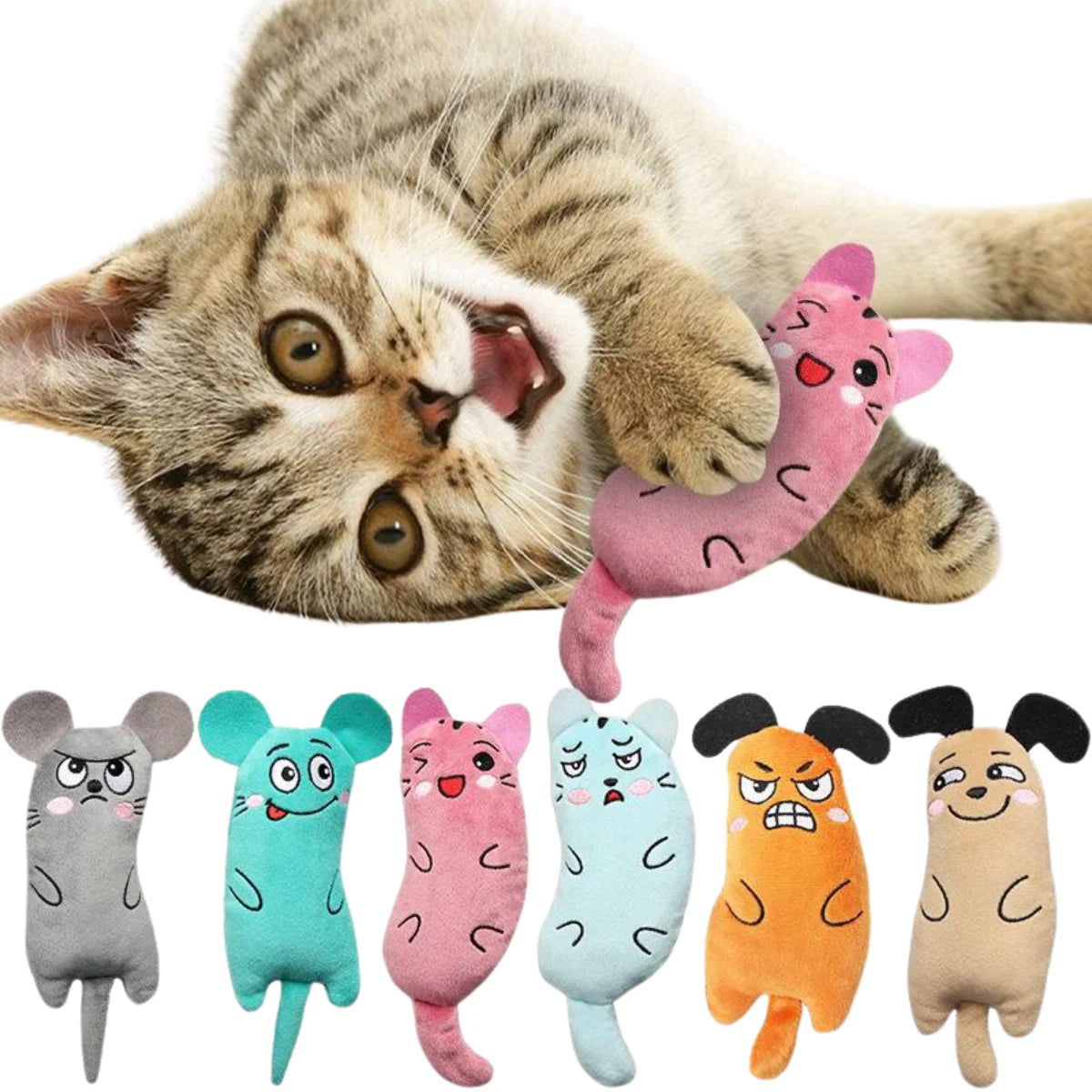 Juguete de peluche con hierba gatera Juguete para gatos que limpia los dientes