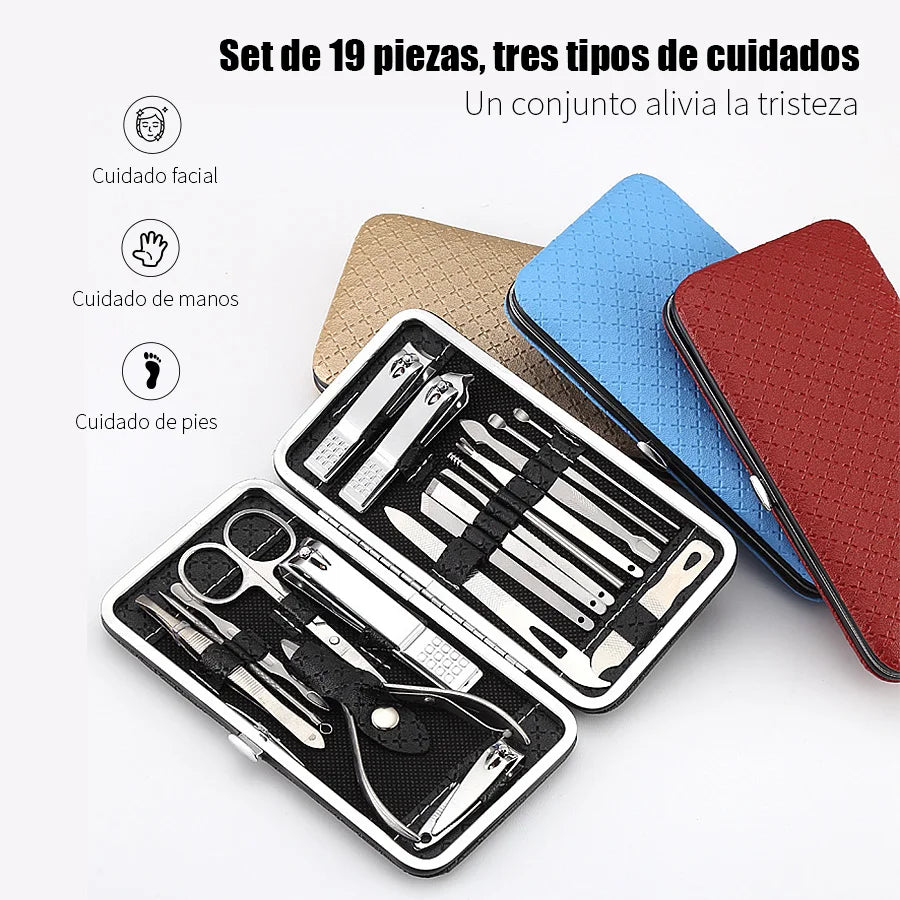 Kit Profesional de Manicura y Pedicura, 19 Piezas
