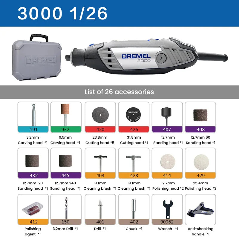 Kit de herramientas rotativas eléctricas Dremel 3000