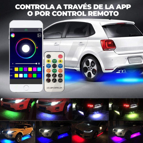 Tiras De Luces Led Para Automóvil Con Control Remoto, Para Iluminación Exterior
