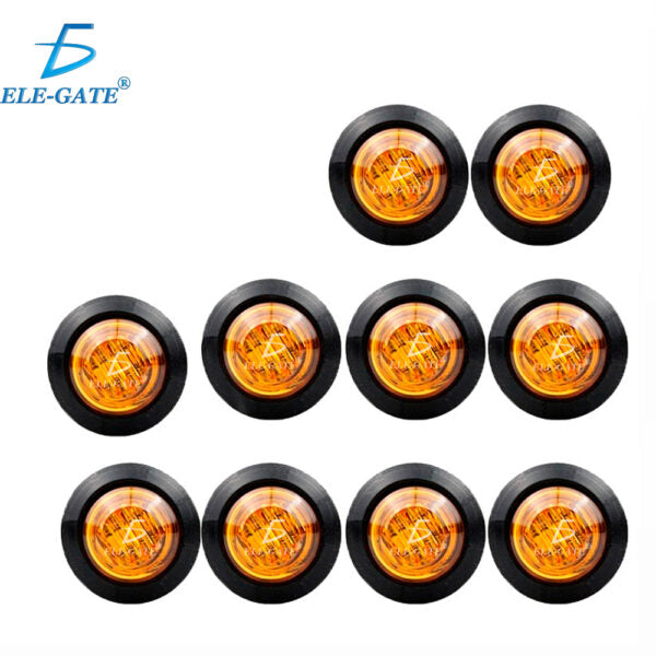 Redonda Camión Lateral Led Luz Indicadora Ámbar 10Pcs 12V
