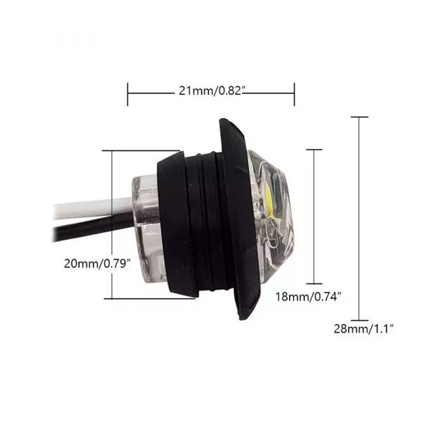 Redonda Camión Lateral Led Luz Indicadora Ámbar 10Pcs 12V