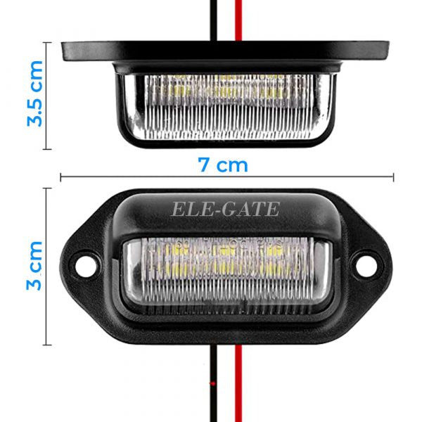Luz Led De 12V Para Placa De Matrícula Exterior Y Interior Rojo