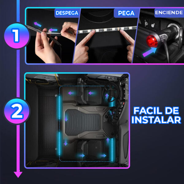 Tiras 48 Led Rgb Interior Control Remoto Y App