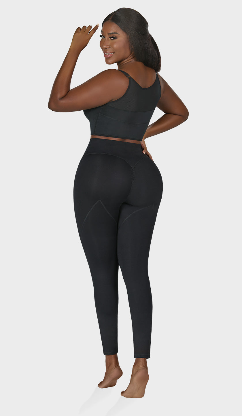 Leggings negros deportivo con realce natural en glúteos bajo LP0592 de Fajas M&D®