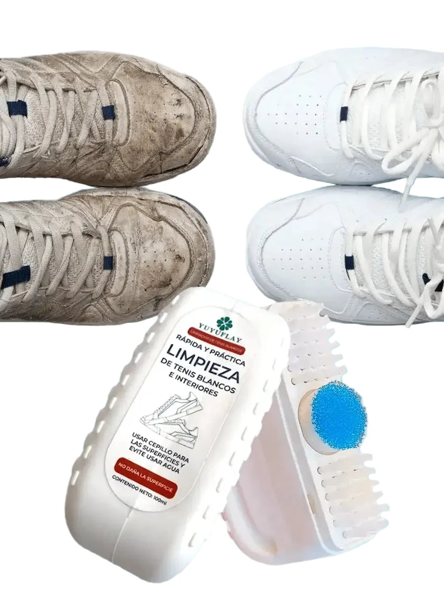 Lavado En Seco De Tenis Blanco Limpiador Con Cepillo Exterio E Interior Del Calzado