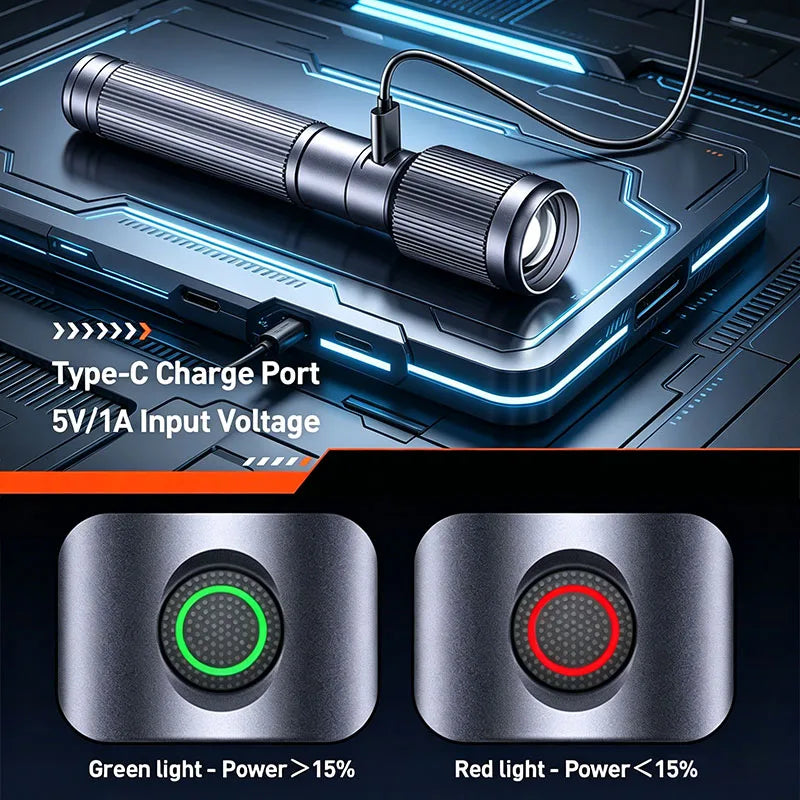 Linterna Philips con Zoom Recargable