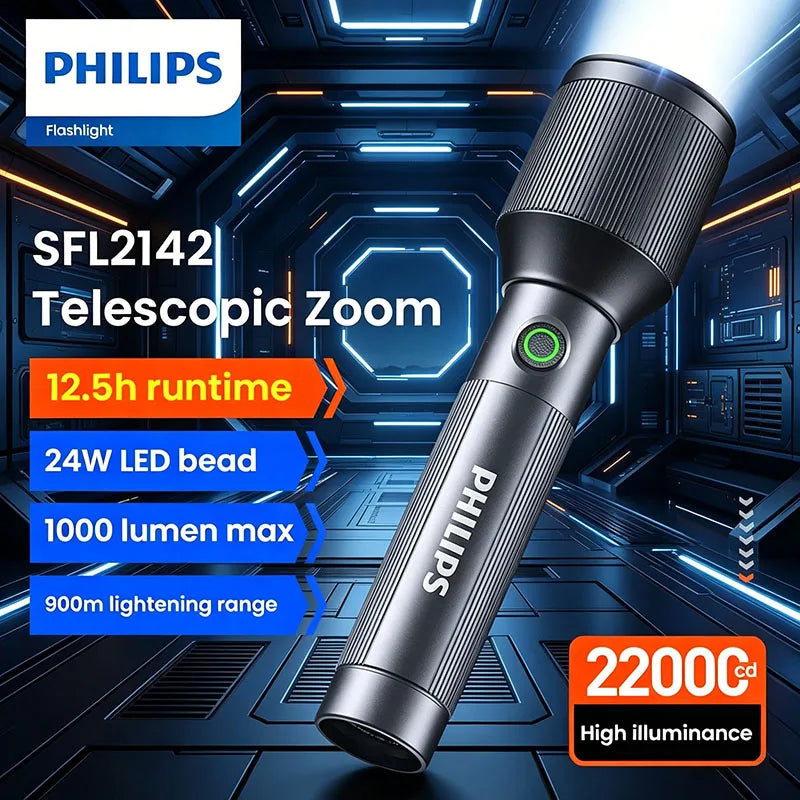 Linterna Philips de Luz Potente de Largo Alcance