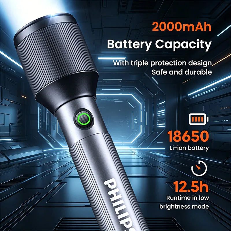 Linterna Philips de Luz Potente de Largo Alcance
