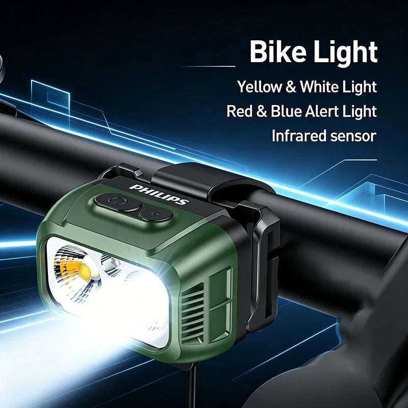 Luces para bicicleta Philips, impermeables y recargables
