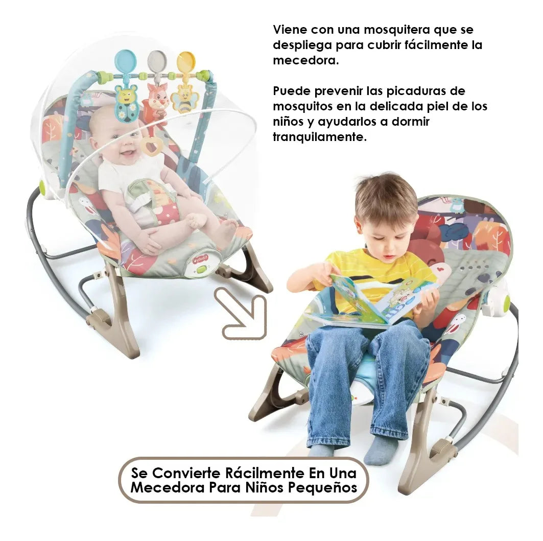 Mecedora eléctrica para bebé, color gris claro