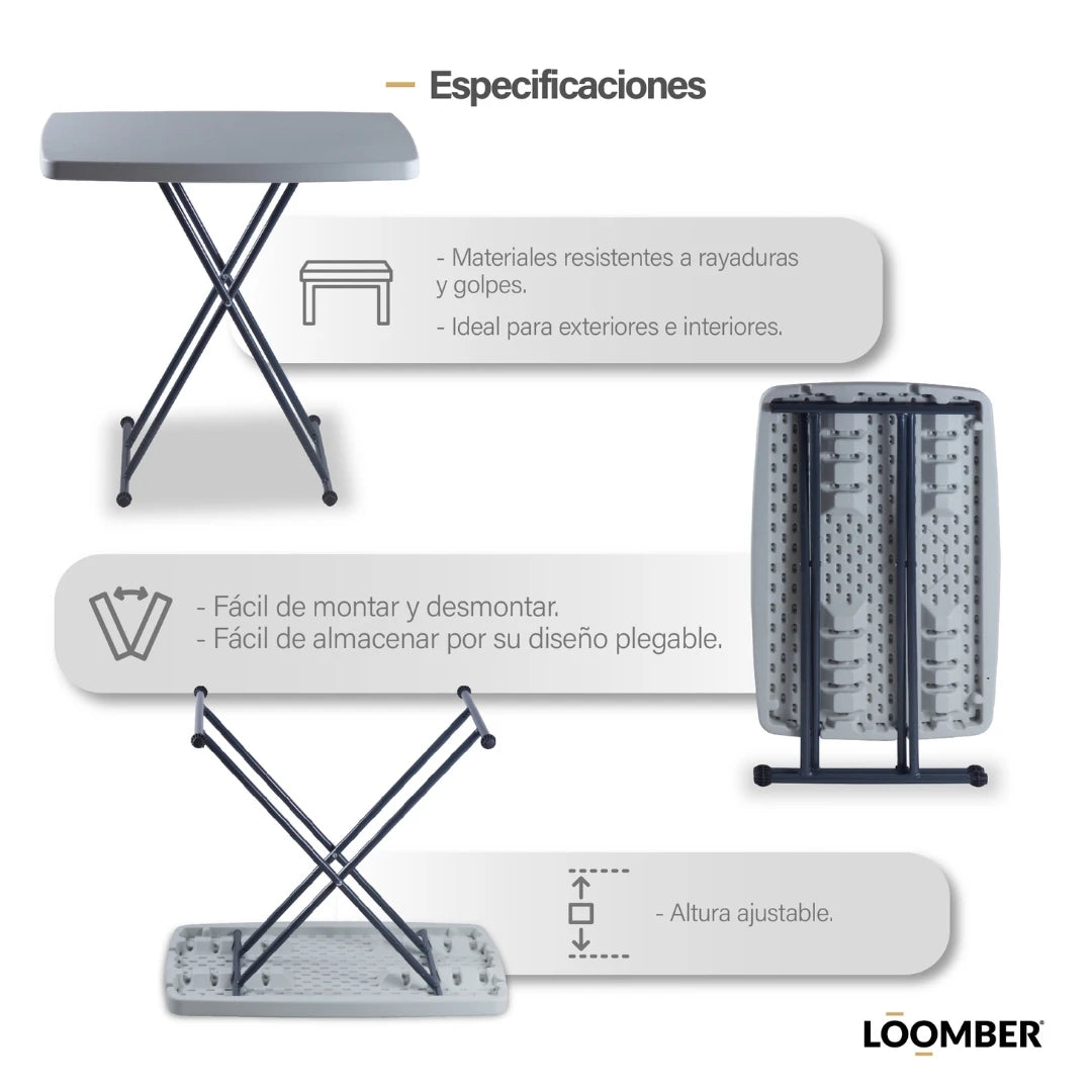 Mesa Plegable Blanca Personal Catania 75cm