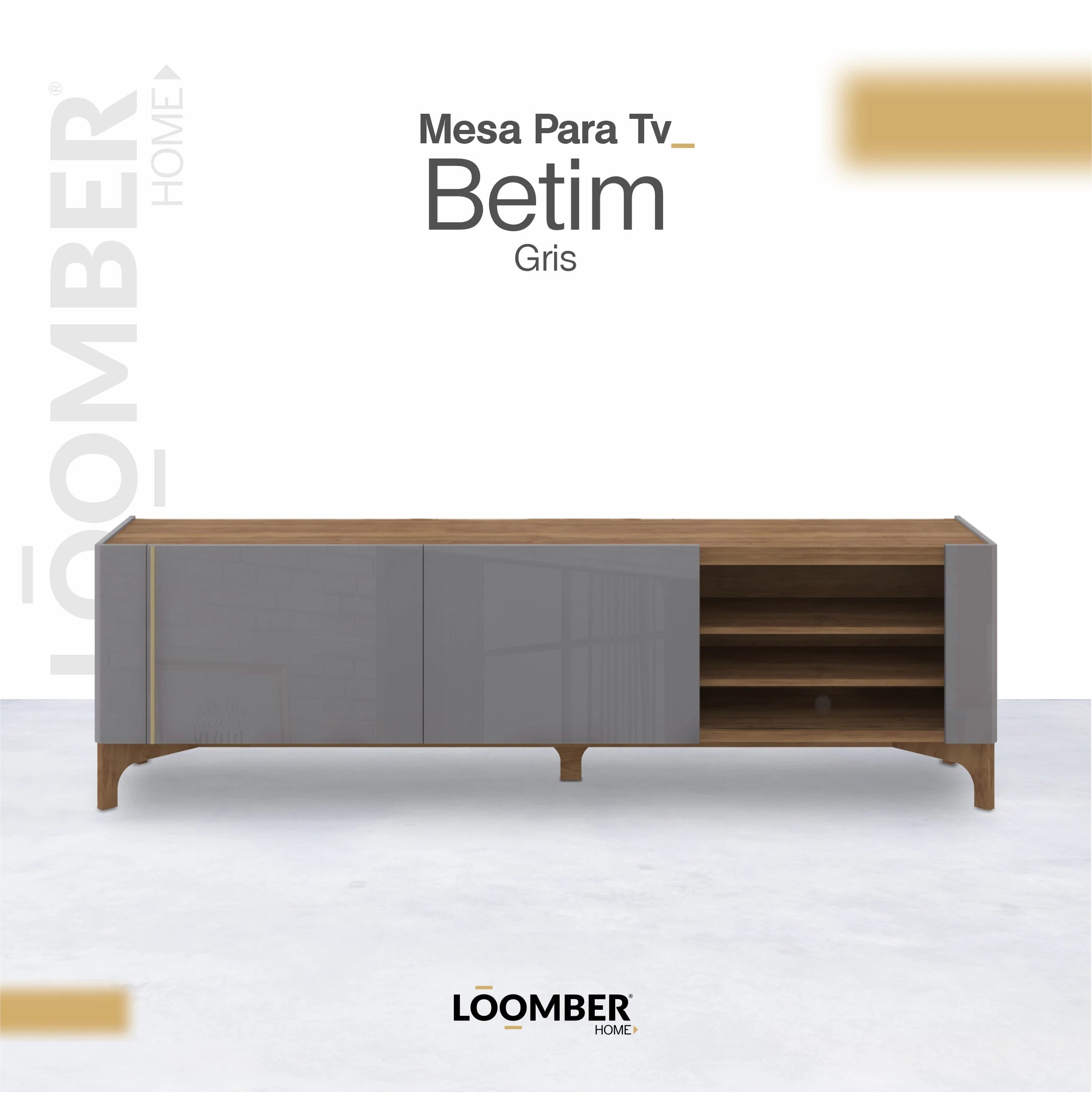 Mesa para TV Betim Gris Loomber