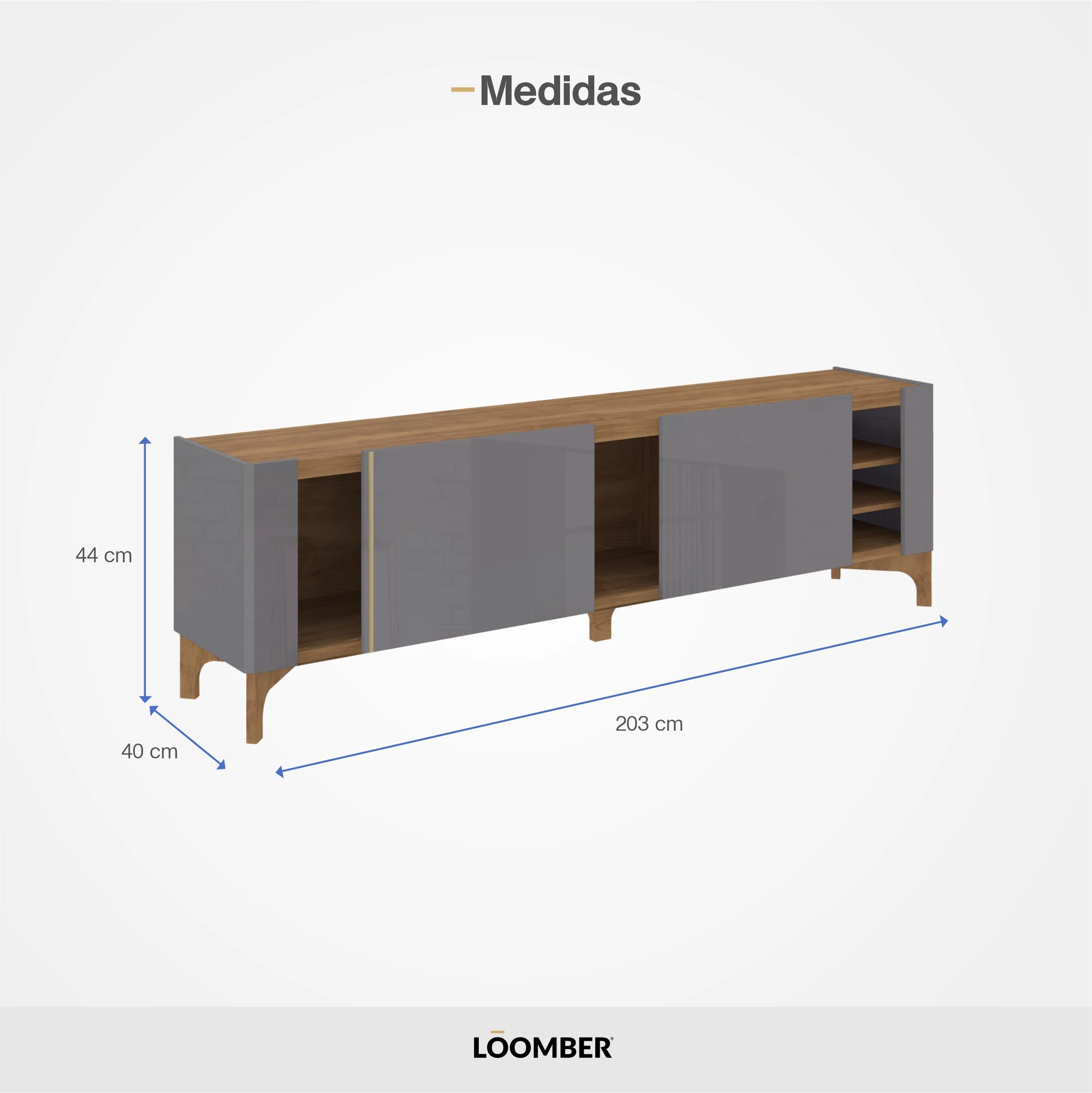 Mesa para TV Betim Gris Loomber