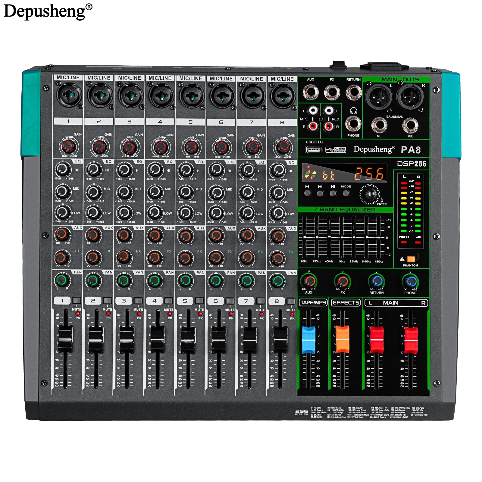 Mezclador de sonido de Audio de 6/8/12/16 canales