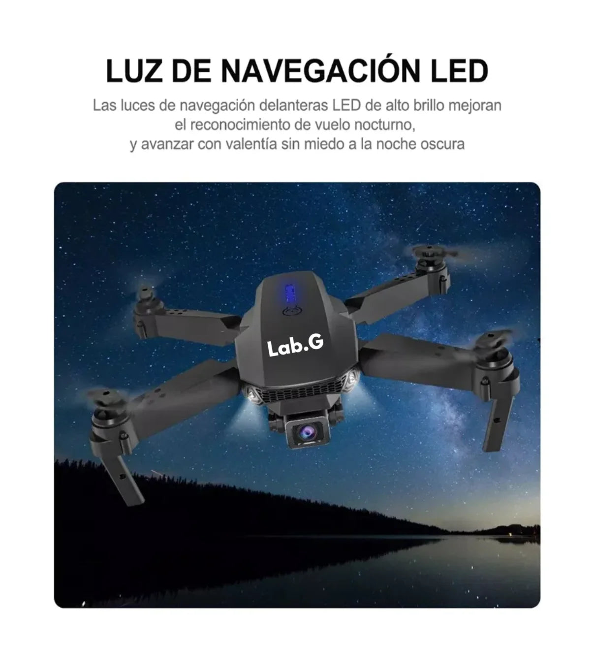 Mini Drone Con Cámara 4k Negro Lab.G 2.4ghz 2 Baterías Negro