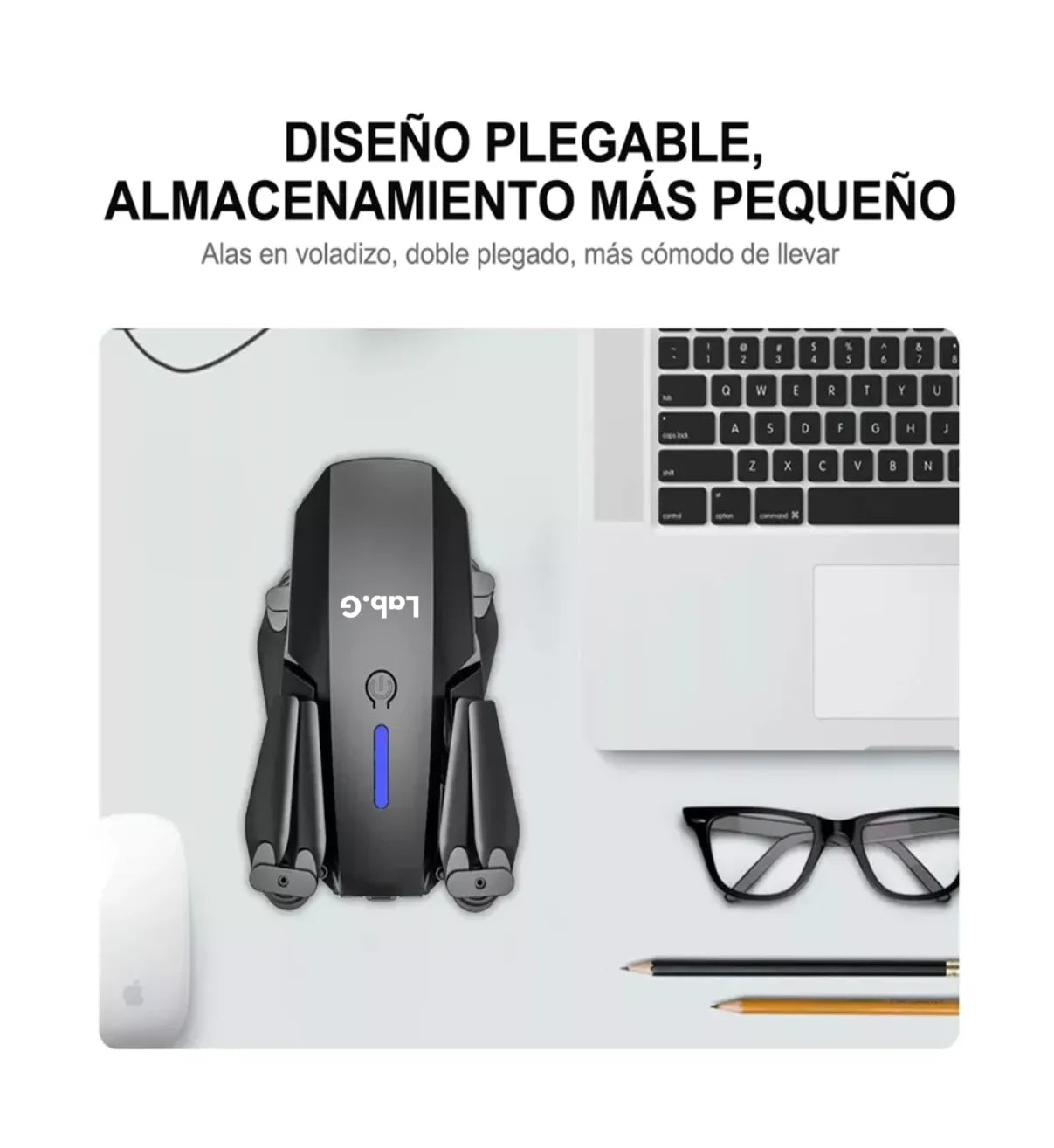 Mini Drone Con Cámara 4k Negro Lab.G 2.4ghz 2 Baterías Negro