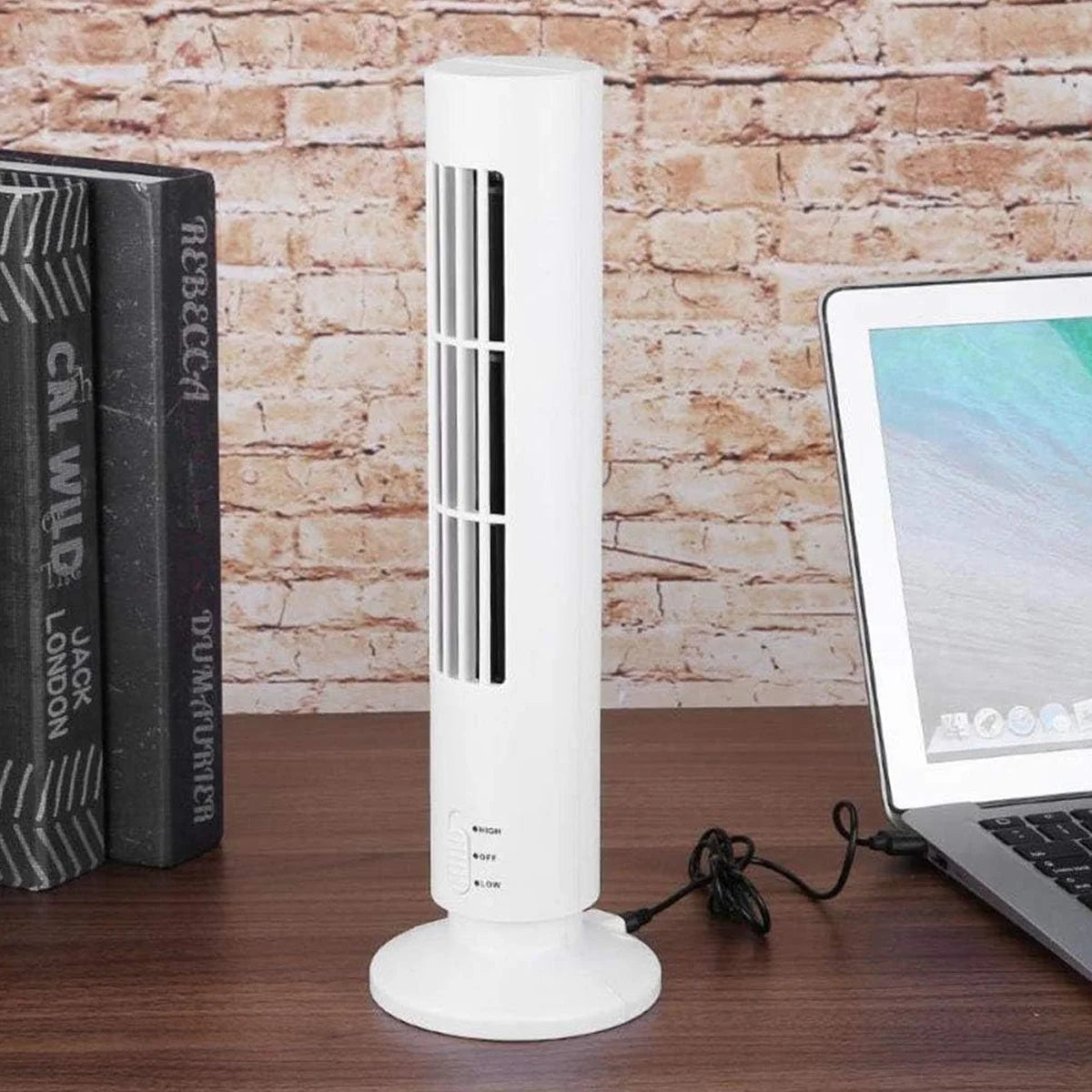 Mini Ventilador Torre Silencioso Aire Portatil 2 Velocidades