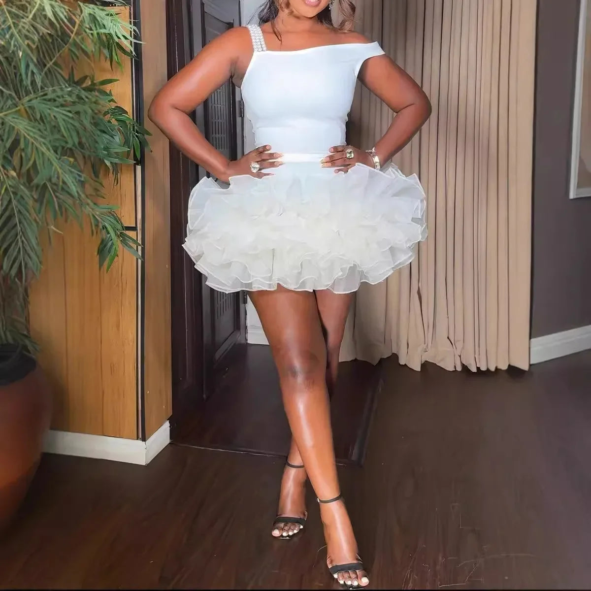 vestido de malla ajustado elástico