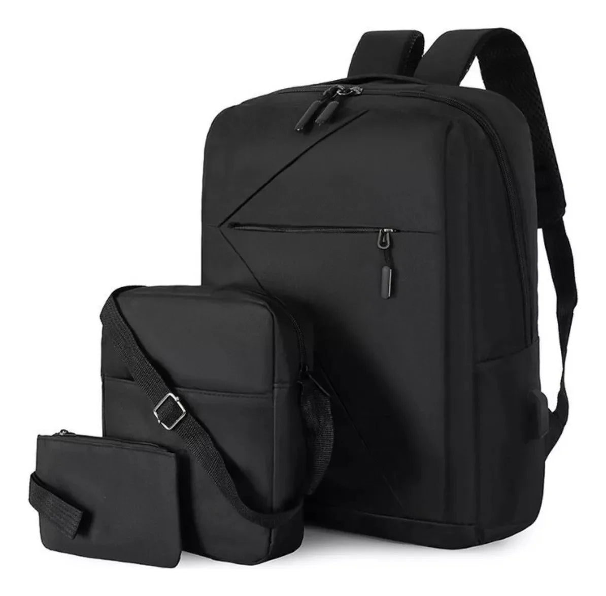 Mochila Ejecutiva Impermeable con Puerto USB - Set 3 Piezas