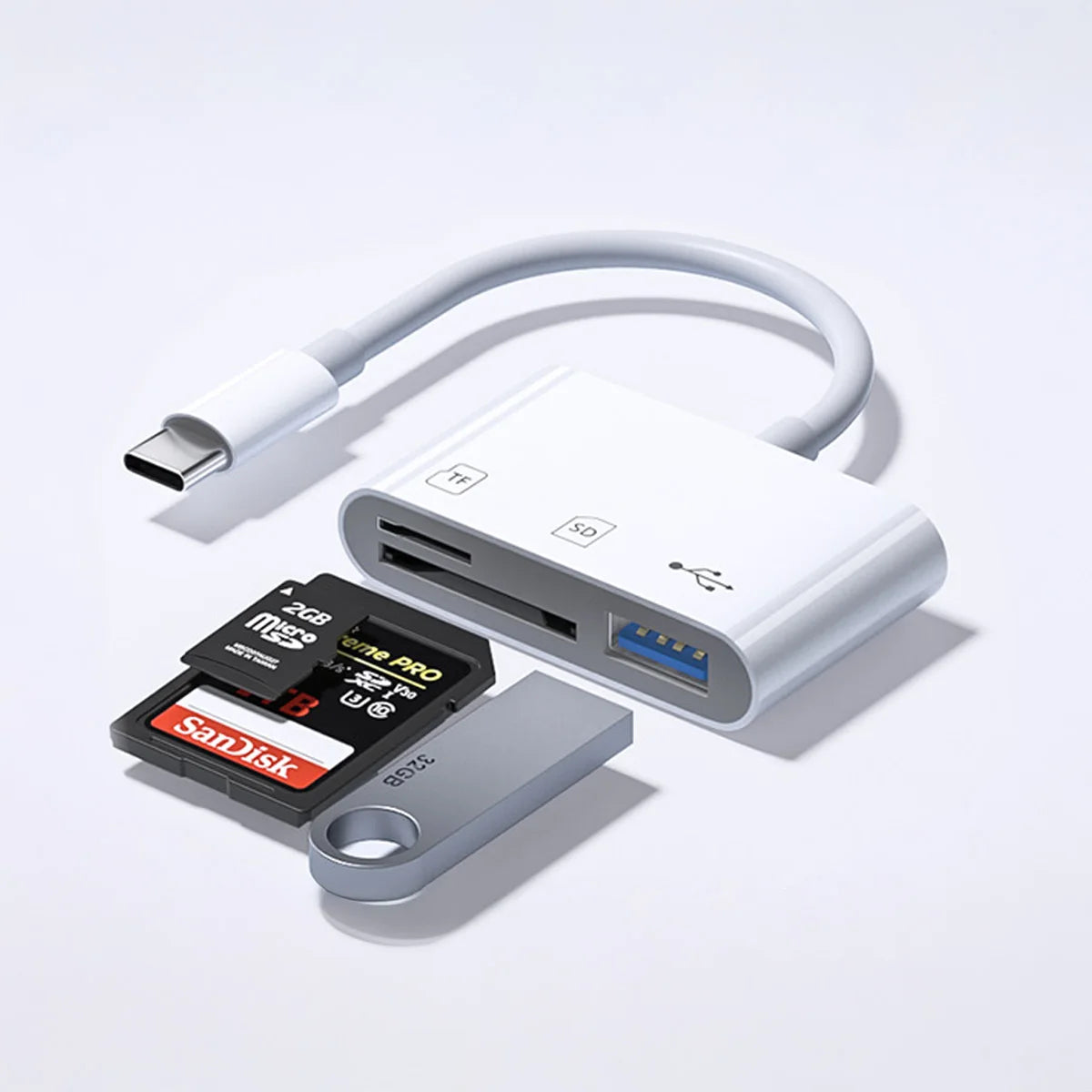 Multicontacto Adaptador 3 en 1 tipo C,