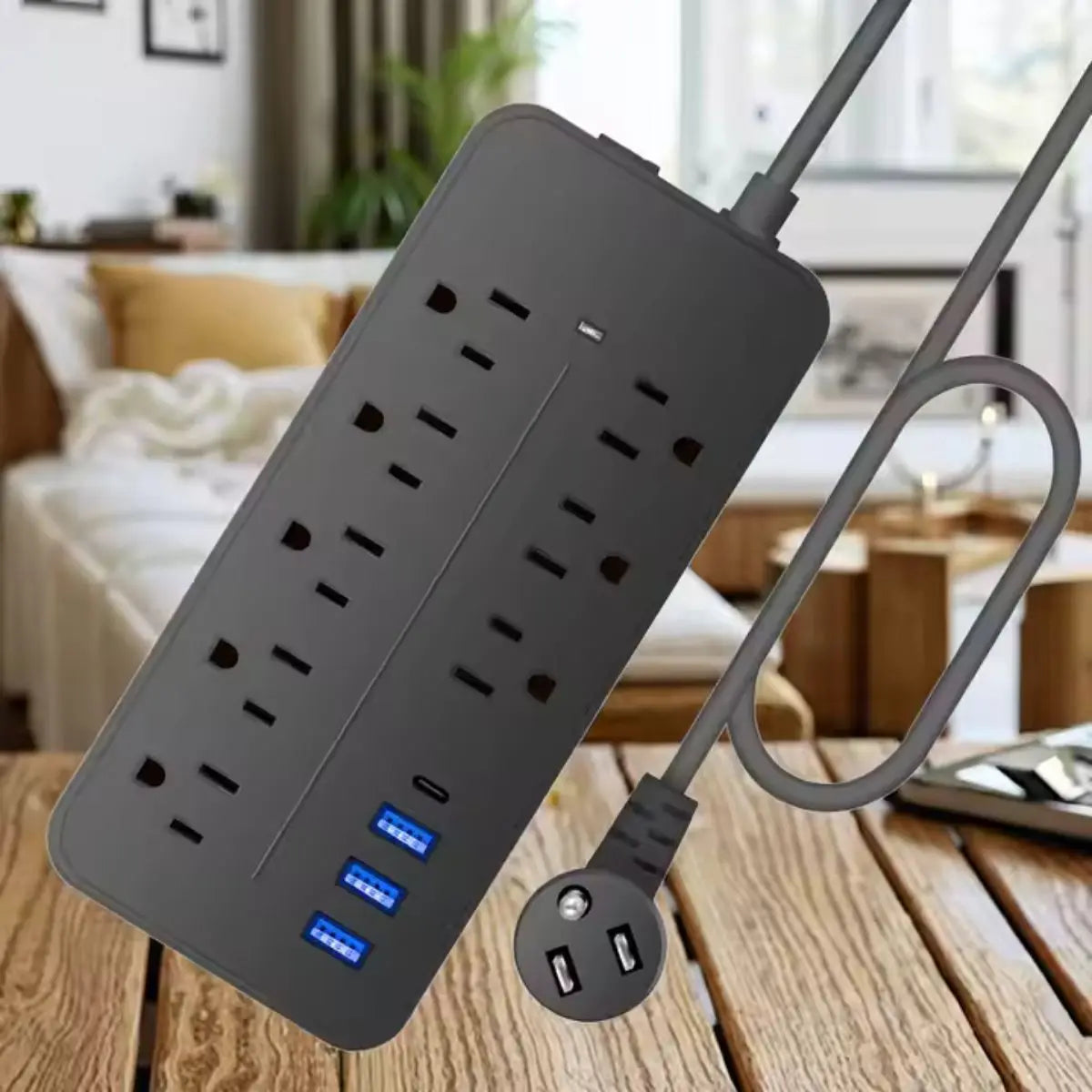 Multicontacto con 8 Salidas AC, 3 USB-A y 1 USB-C