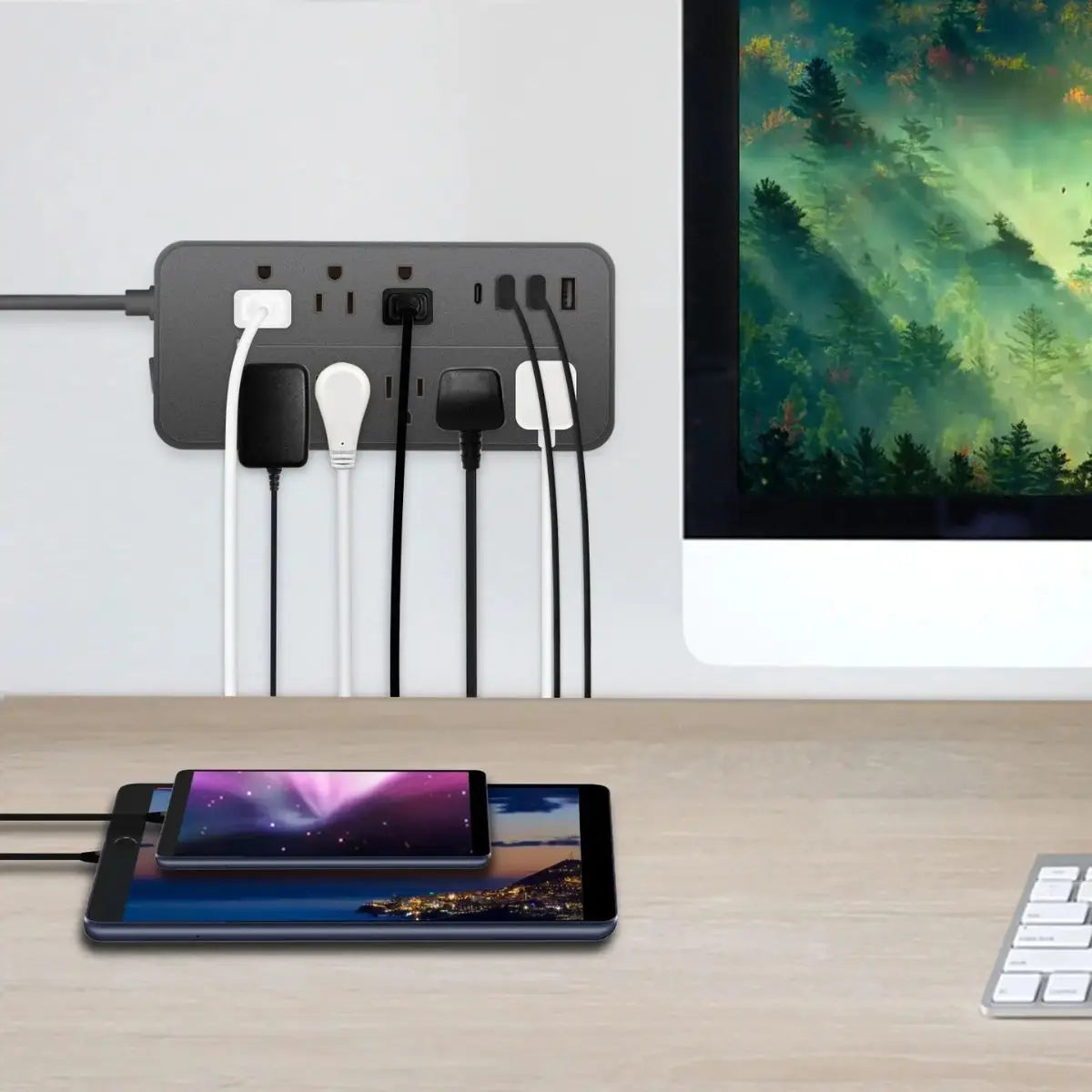 Multicontacto con 8 Salidas AC, 3 USB-A y 1 USB-C