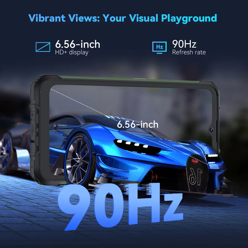 Smartphone ultrafino y resistente con Android 14, 16GB de RAM ,