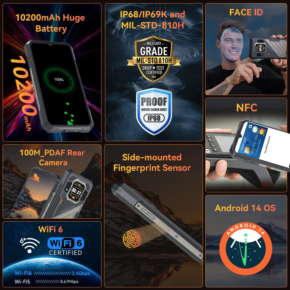 Smartphone resistente 5G, Dimensidad 8200,