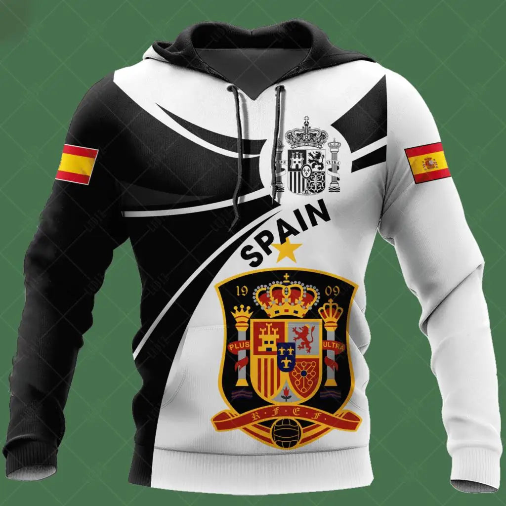 Sudadera con capucha de calavera española para hombre