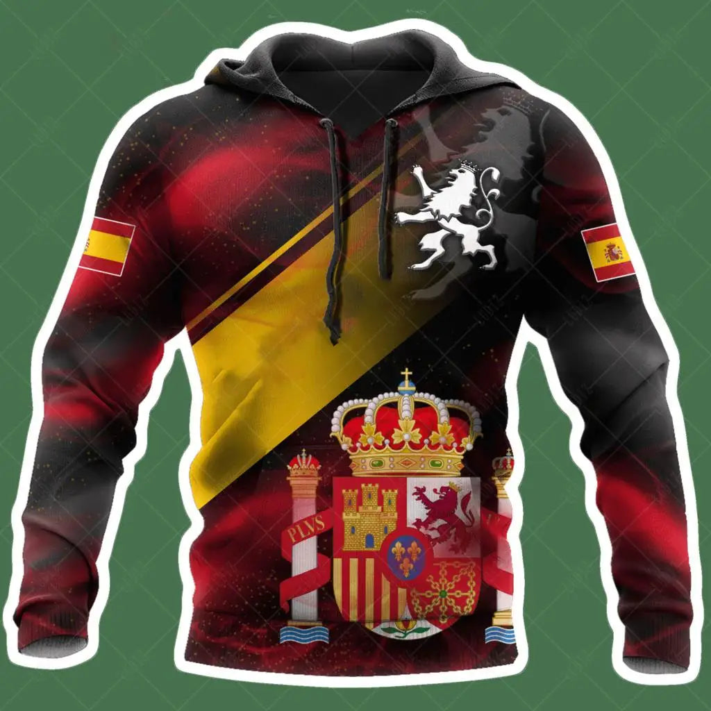 Sudadera con capucha de calavera española para hombre