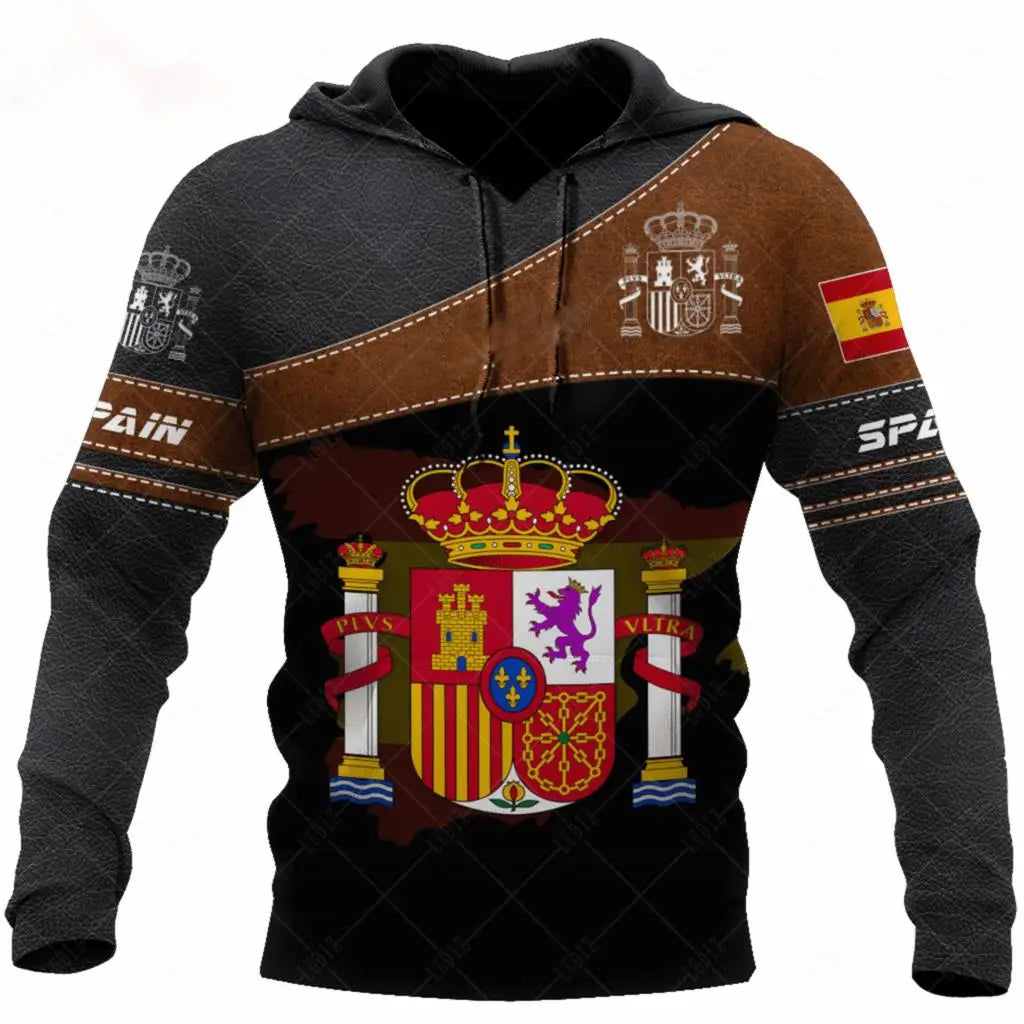 Sudadera con capucha de calavera española para hombre