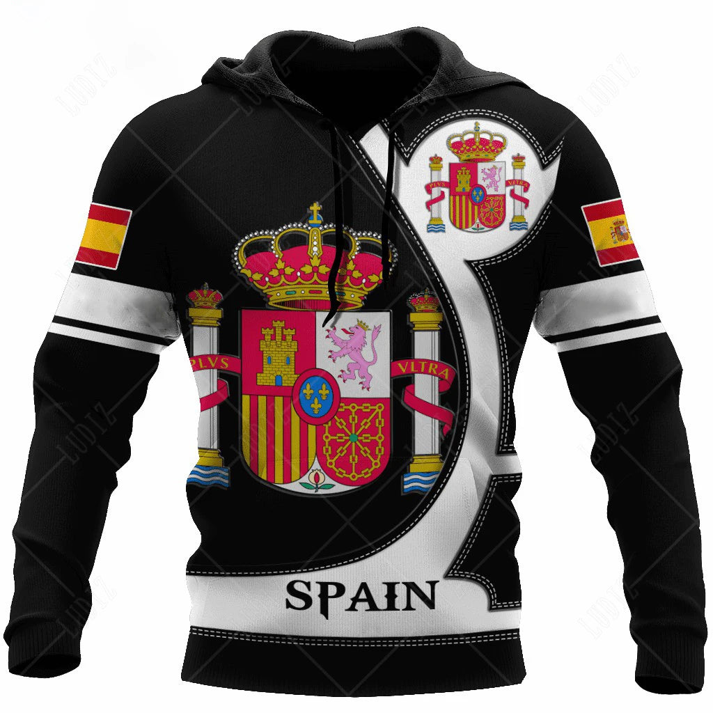 Sudadera con capucha de calavera española para hombre