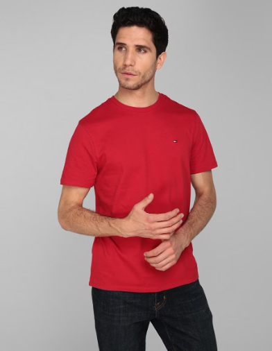 Playera Tommy Hilfiger cuello redondo para hombre - Talla "M" Color Rojo