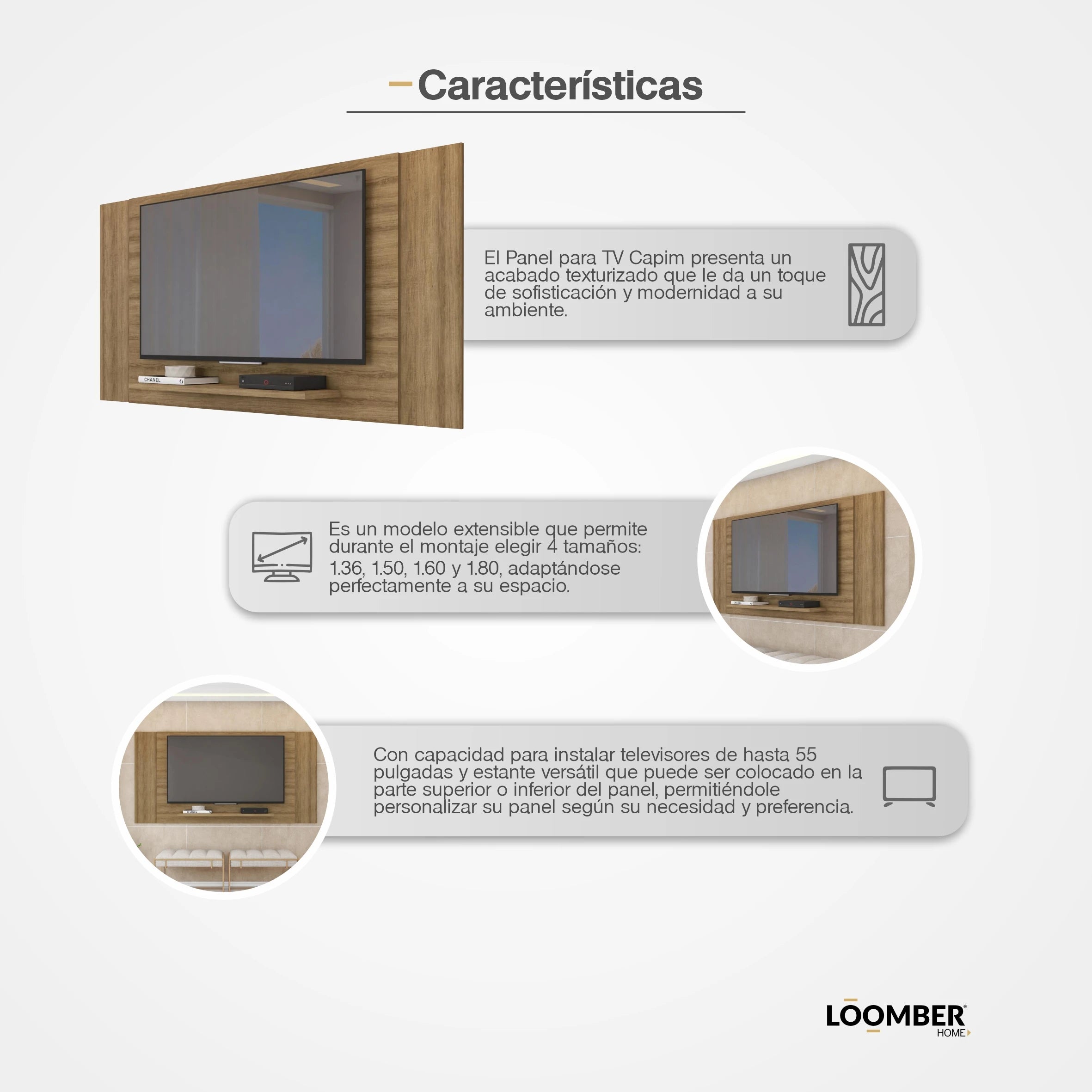 Panel Para TV Capim Café Claro Loomber
