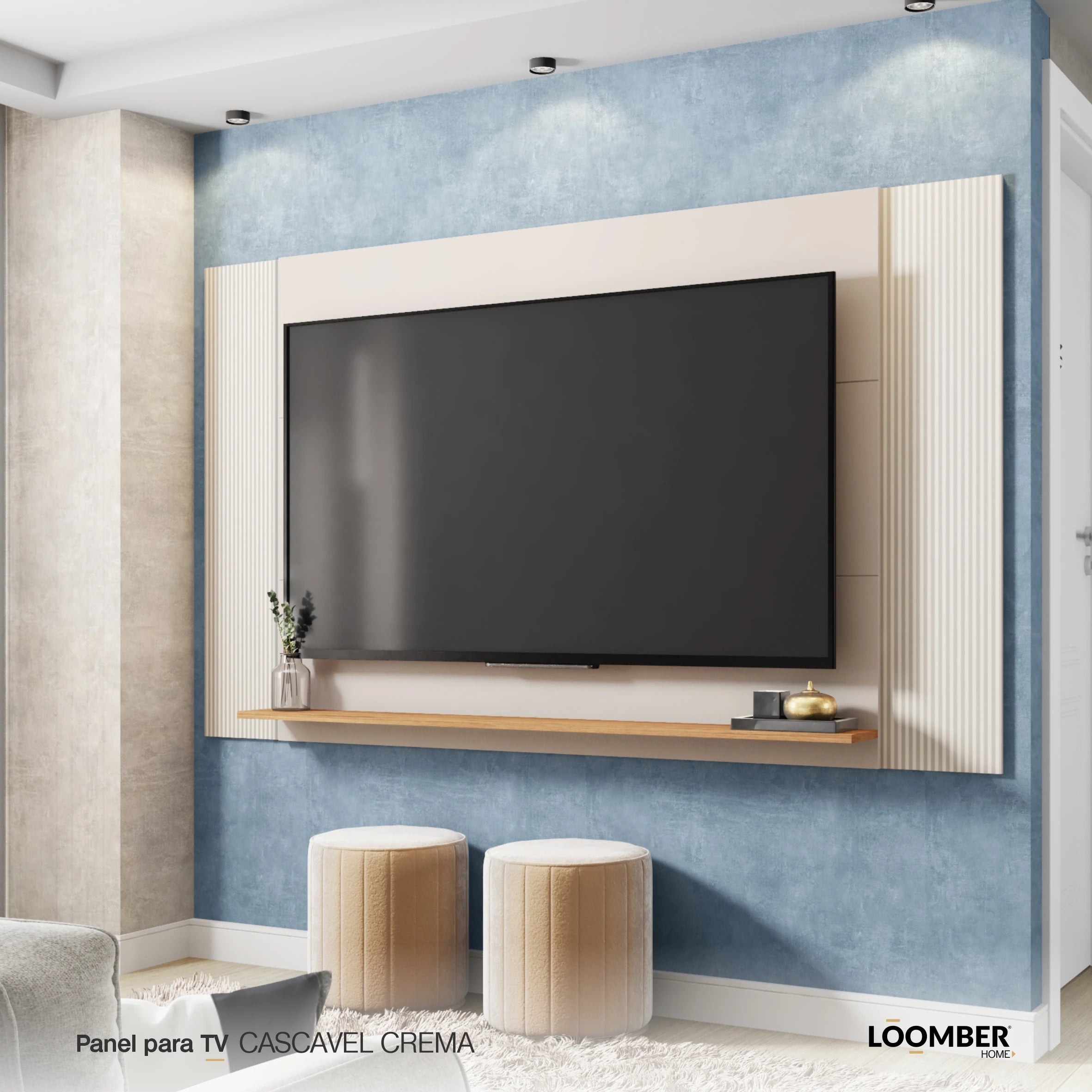 Panel para TV Cascavel Crema Loomber