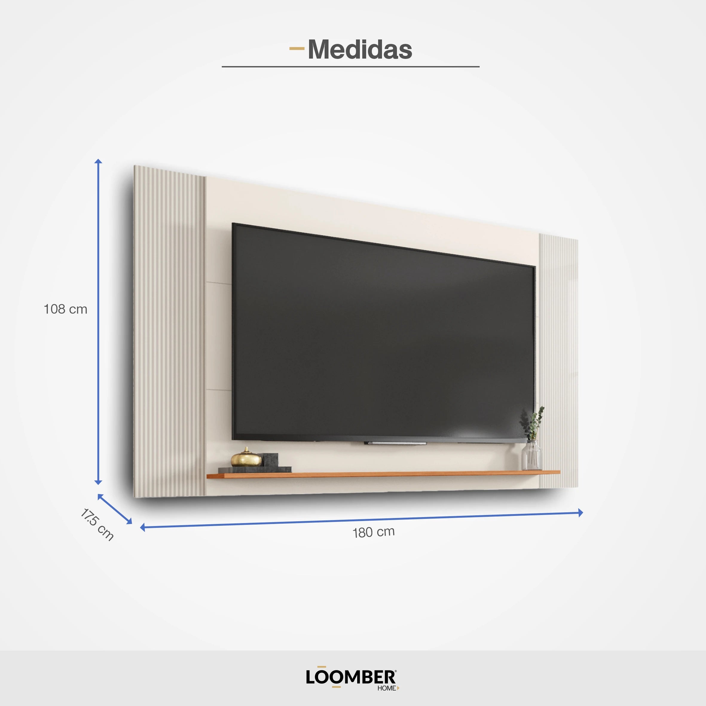 Panel para TV Cascavel Crema Loomber