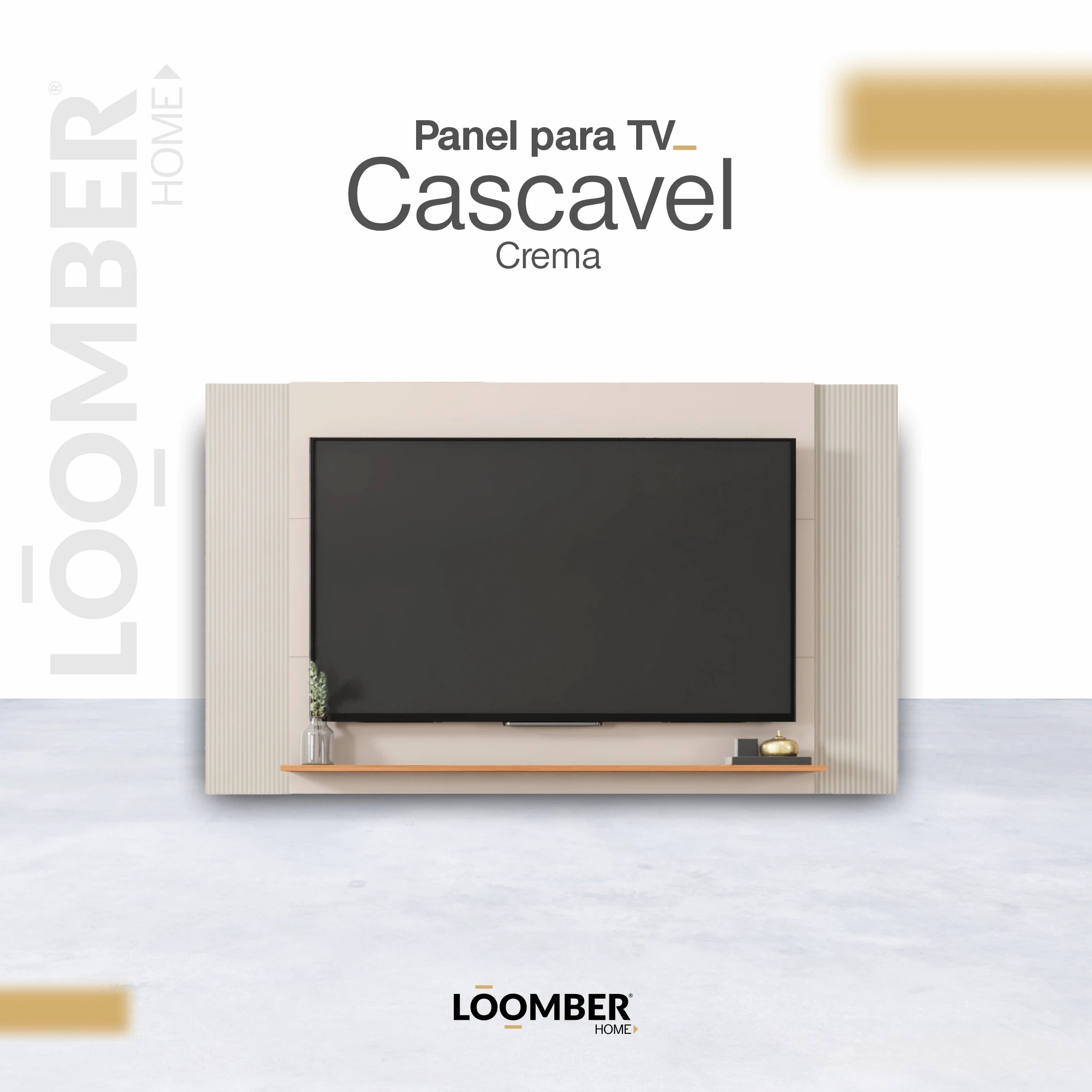 Panel para TV Cascavel Crema Loomber