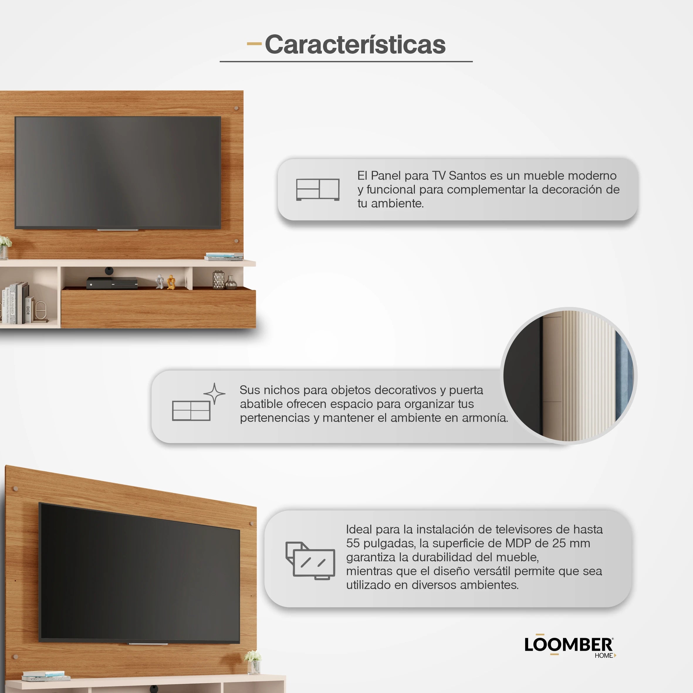 Panel para TV Santos Miel Loomber