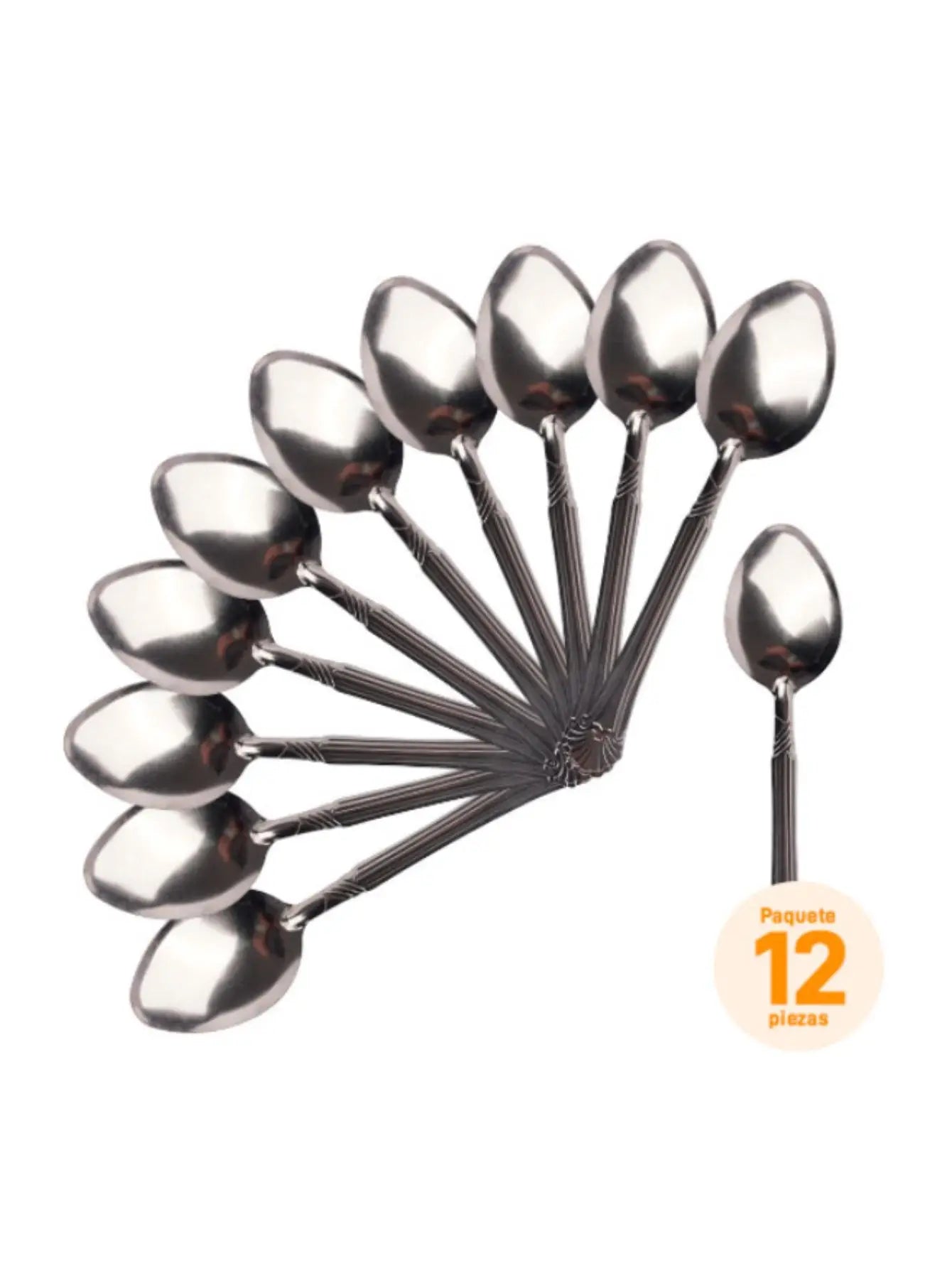 Paquete de 12 Cucharas Soperas de Acero Inoxidable