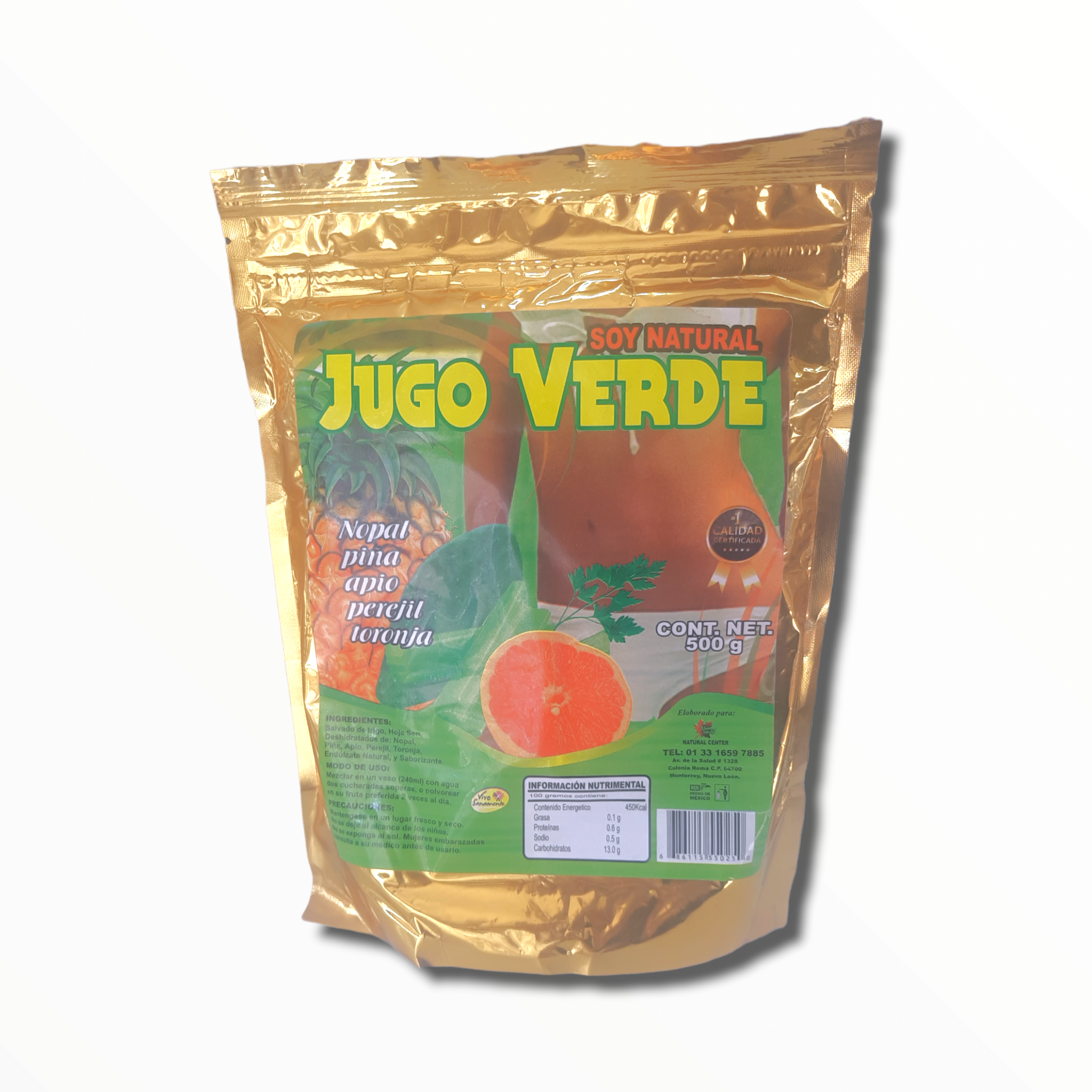 FIBRA JUGO VERDE 500 GR VIVE SANAMENTE