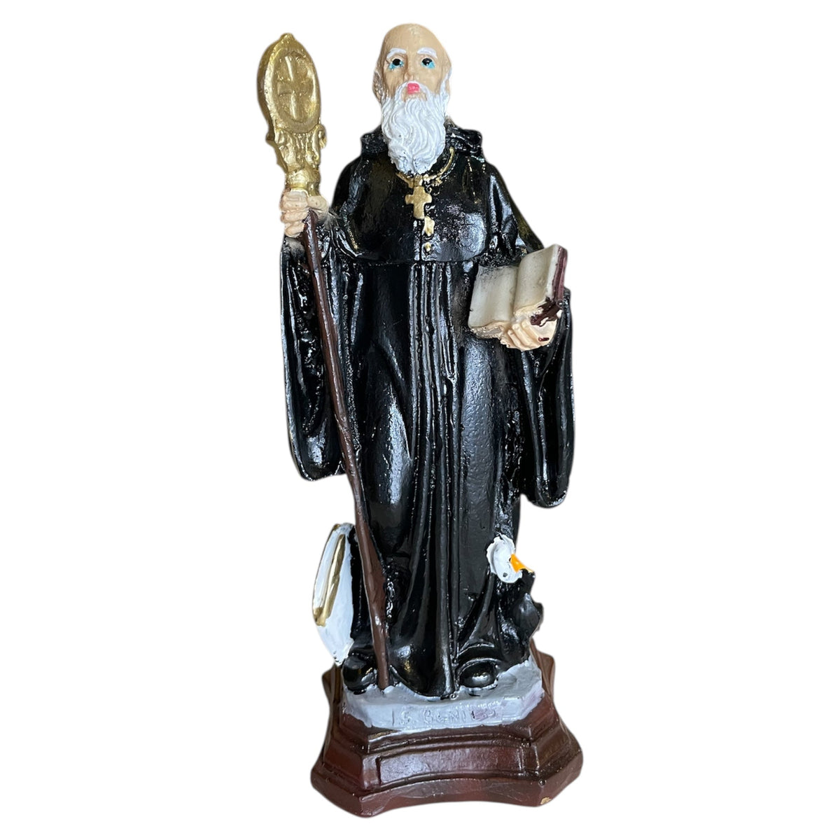 San Benito Figura De Resina 16 Cm Negro