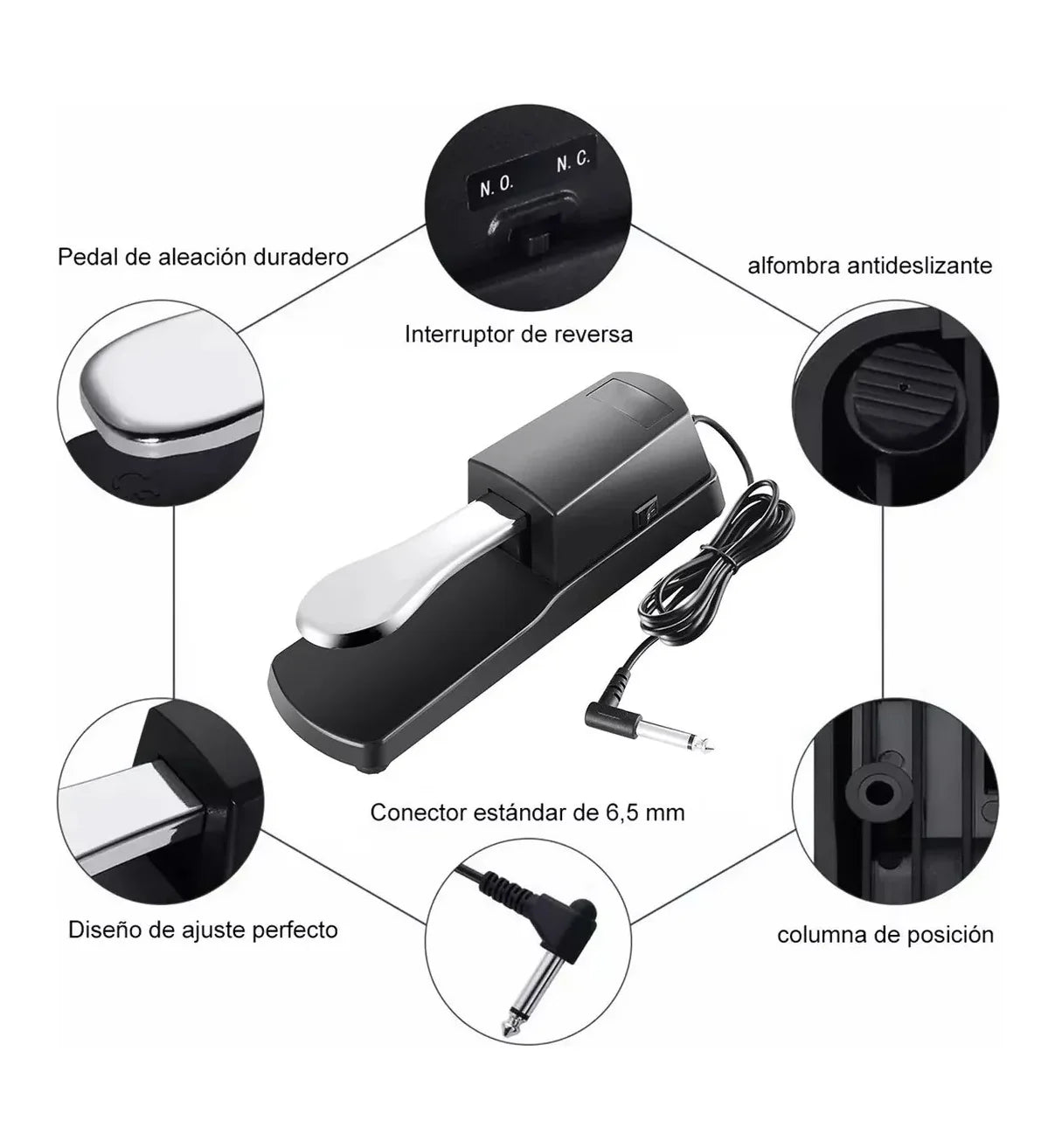 Piano Teclado Lab.G Pedal Para Casio Negro