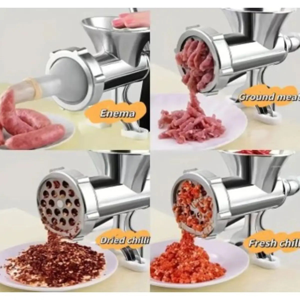 Picadora de Carne Manual y Embutidora de Salchichas