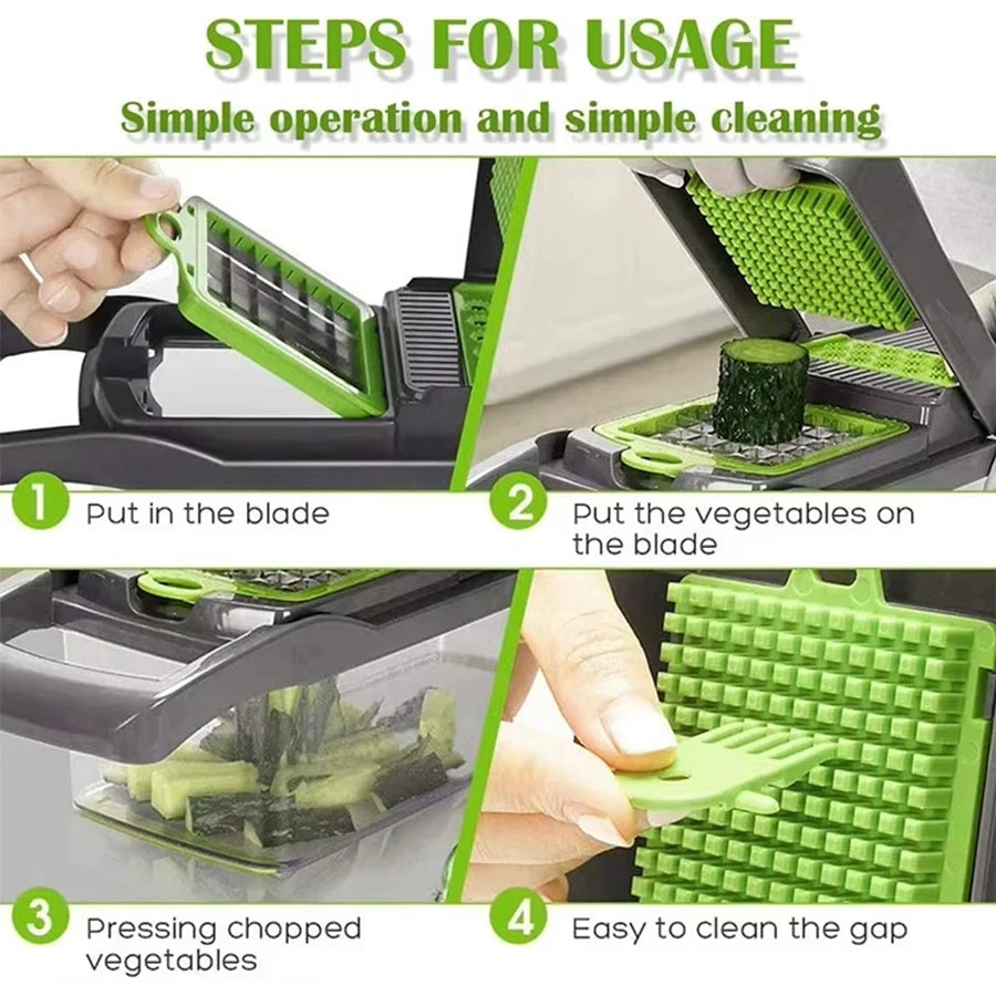 Picadora de verduras multifuncional 14 en 1,